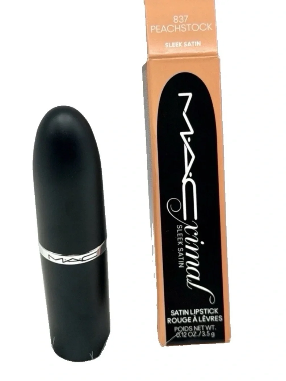 MAC MACXIMAL #837 PEACHSTOCK ~ Sleek Satin Lipstick Full Size 0.12oz/3.5g NEW